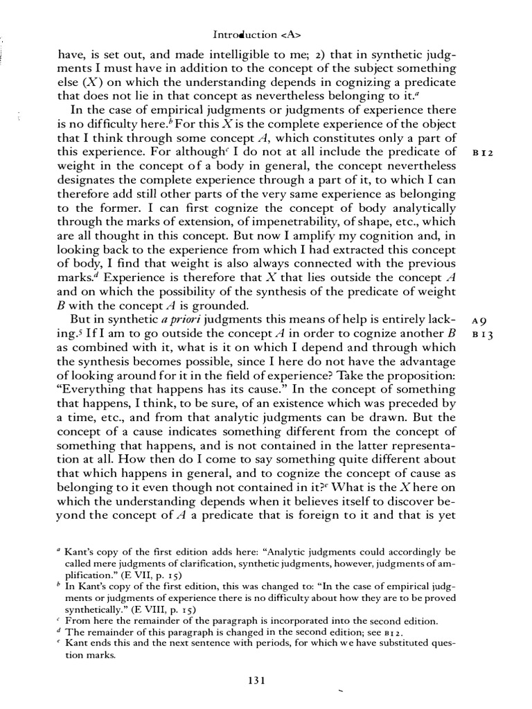Critique Of Pure Reason 2 Pdf A Priori And A Posteriori Concept