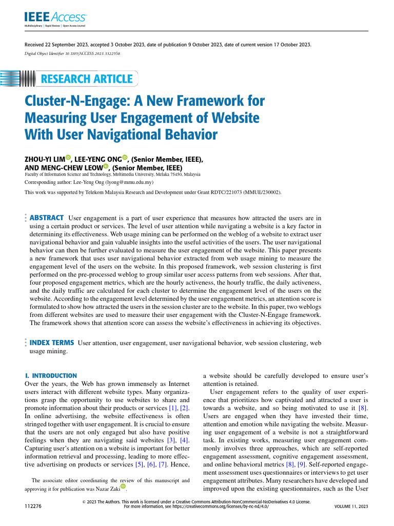 Cluster-N-Engage A New Framework For Measuring User Engagement of ...