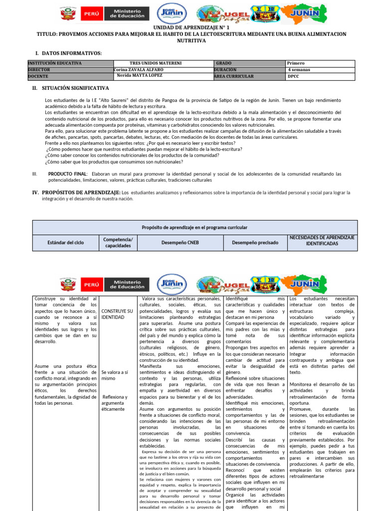 Unidad DPCC 1° | PDF | Aprendizaje | Las emociones