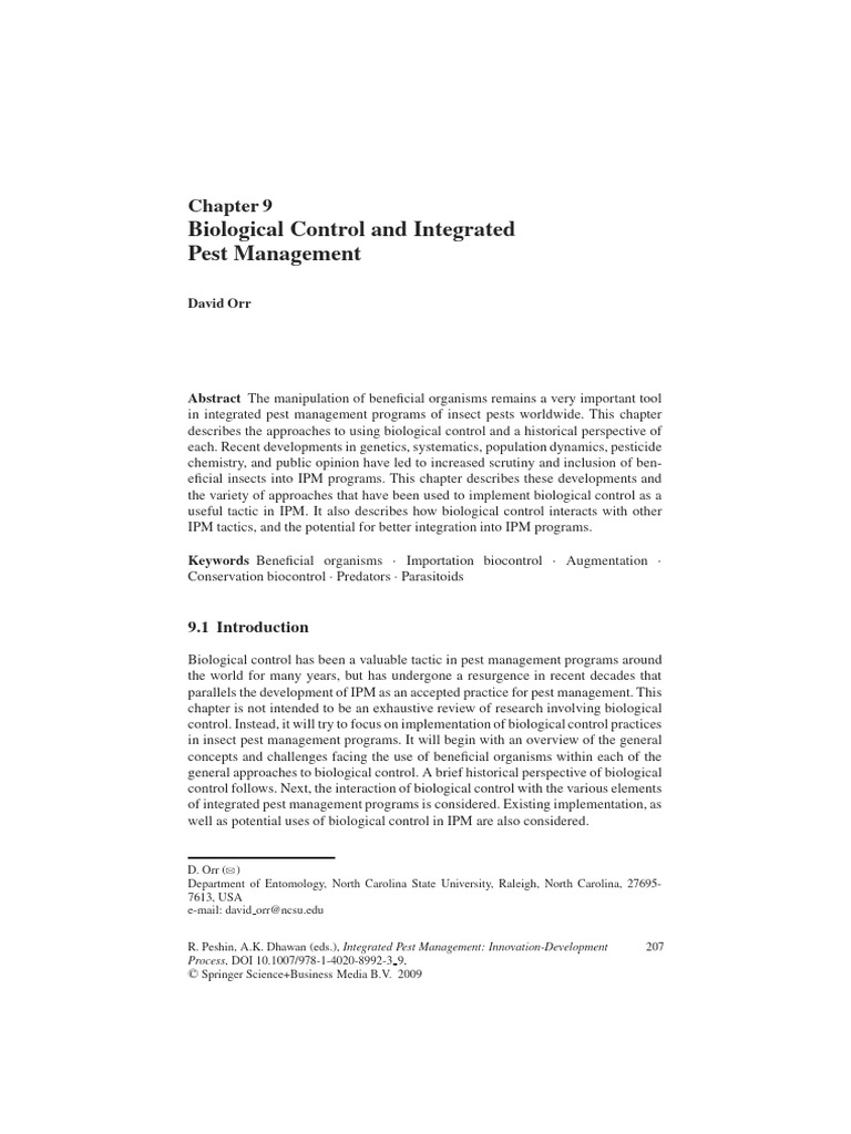 Biological Control in Pest Management | PDF | Biological Pest Control ...