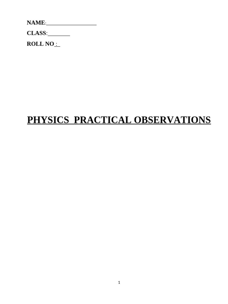 Class XII Practical Manual | PDF | Voltage | Mirror