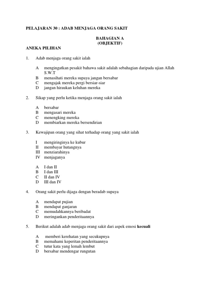 Jaga Orang Sakit Pdf
