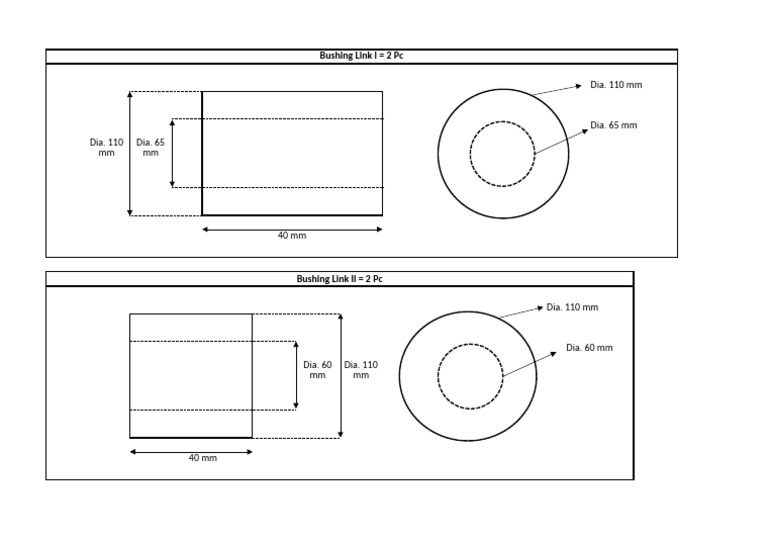 Bushing Link Specifications and Dimensions | PDF