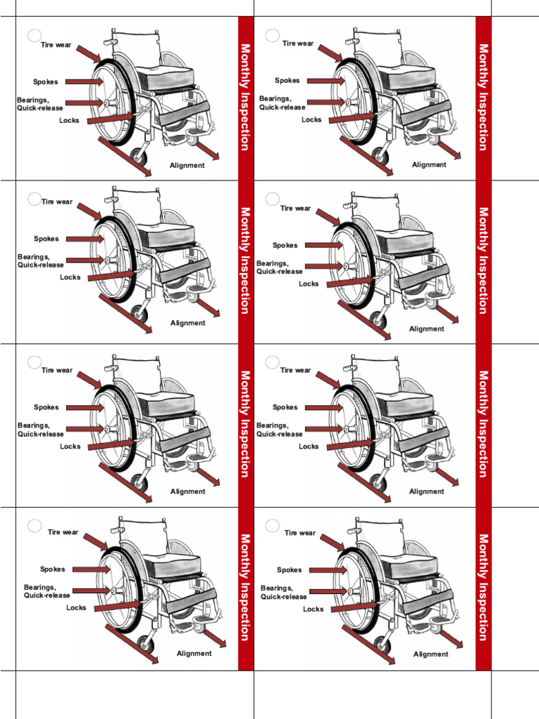 Monthly Wheelchair Inspection Checklist | PDF | Wheelchair | Vehicle ...