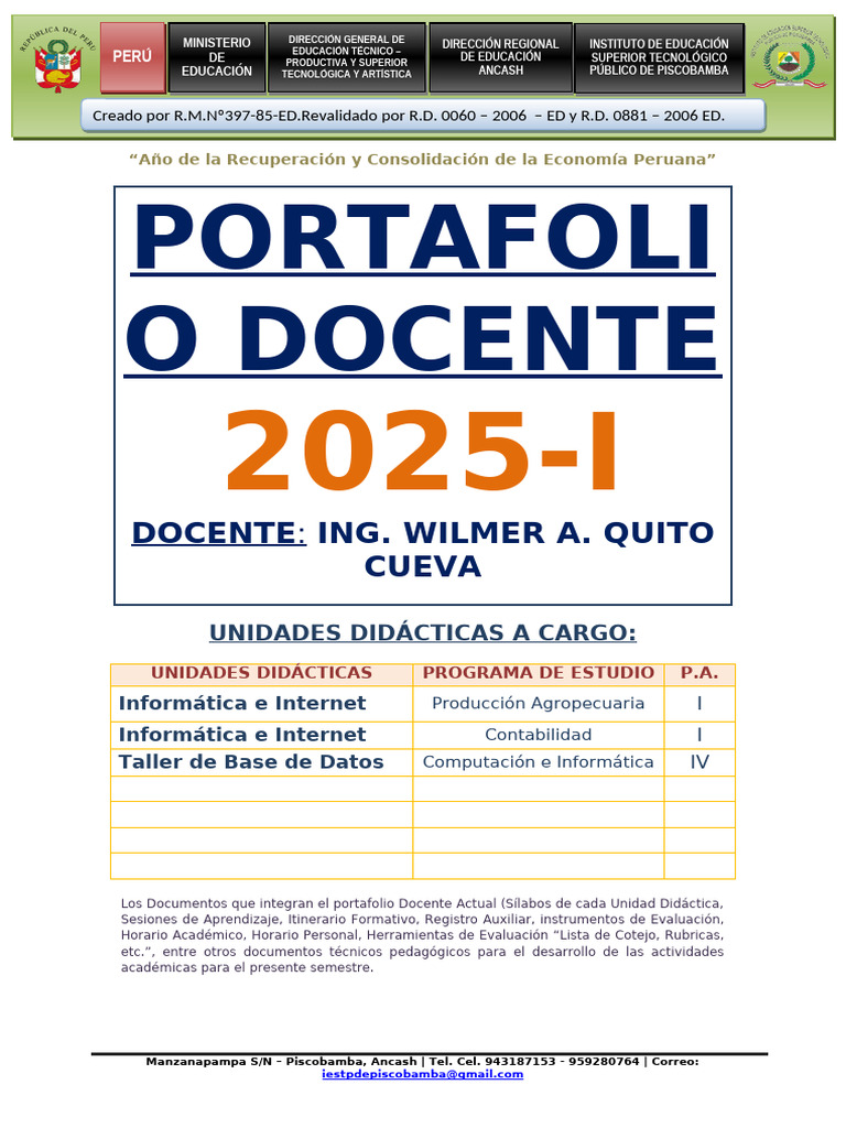 Portafolio Docente 2025: Ejemplos y Normas | PDF | Aprendizaje