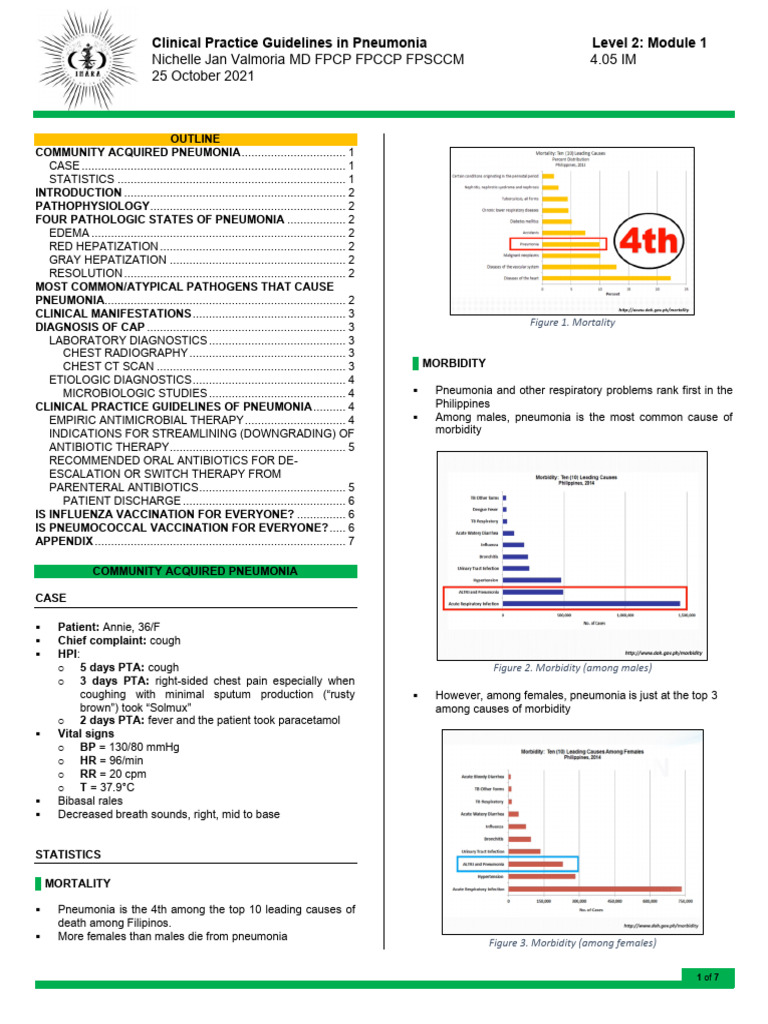 4.05 (IM) Clinical Practice Guidelines in Pneumonia | PDF | Pneumonia ...
