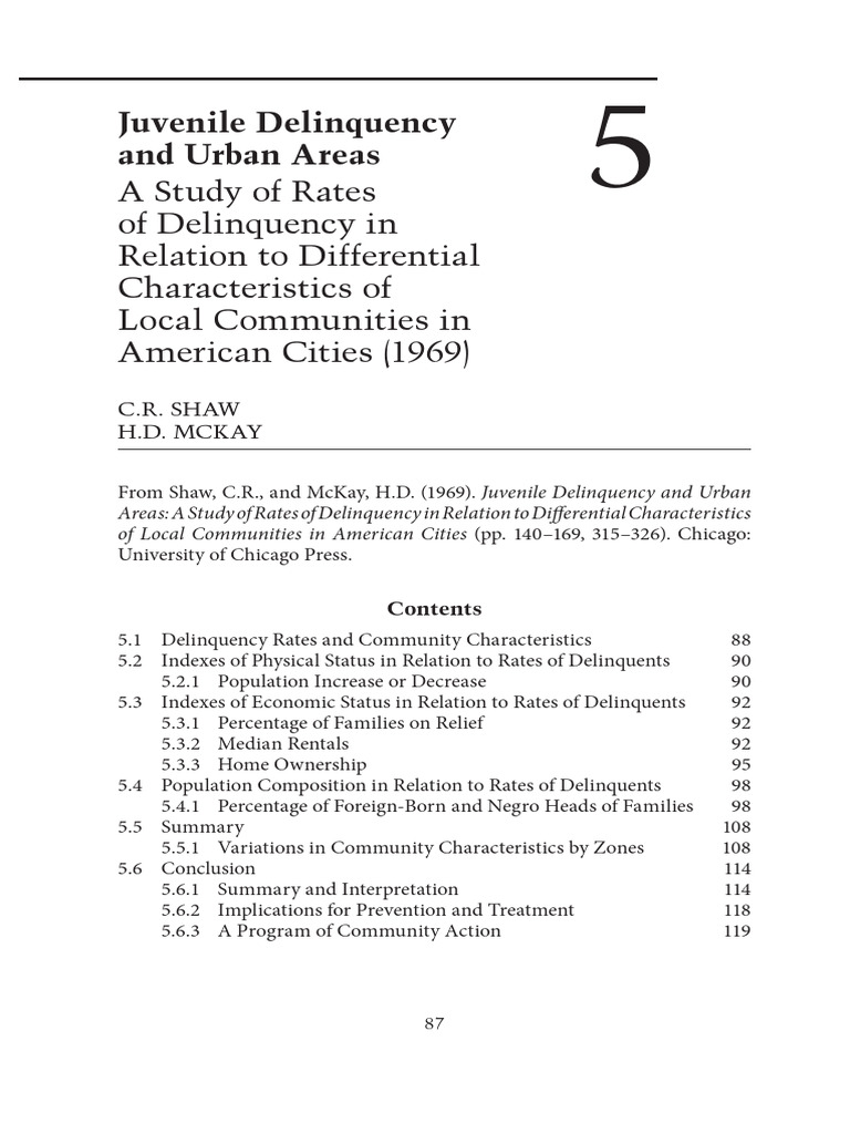 Delinquency in Urban Communities | PDF | Juvenile Delinquency | Experiment