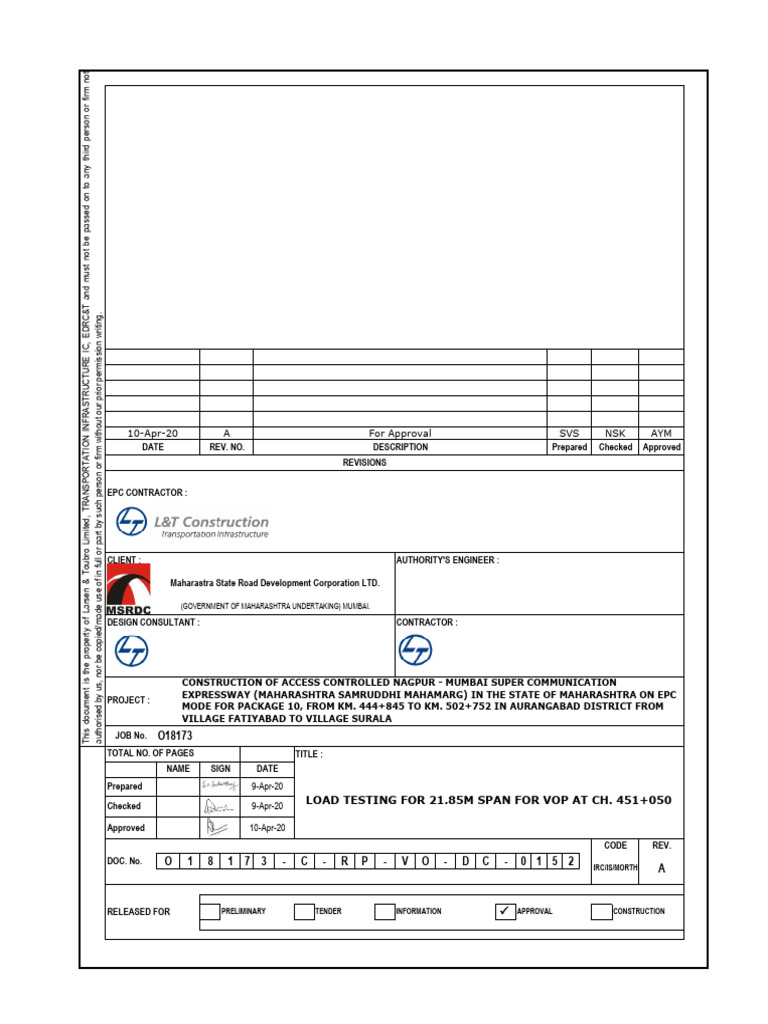 Load Testing for Nagpur-Mumbai Expressway | PDF | Mechanical ...