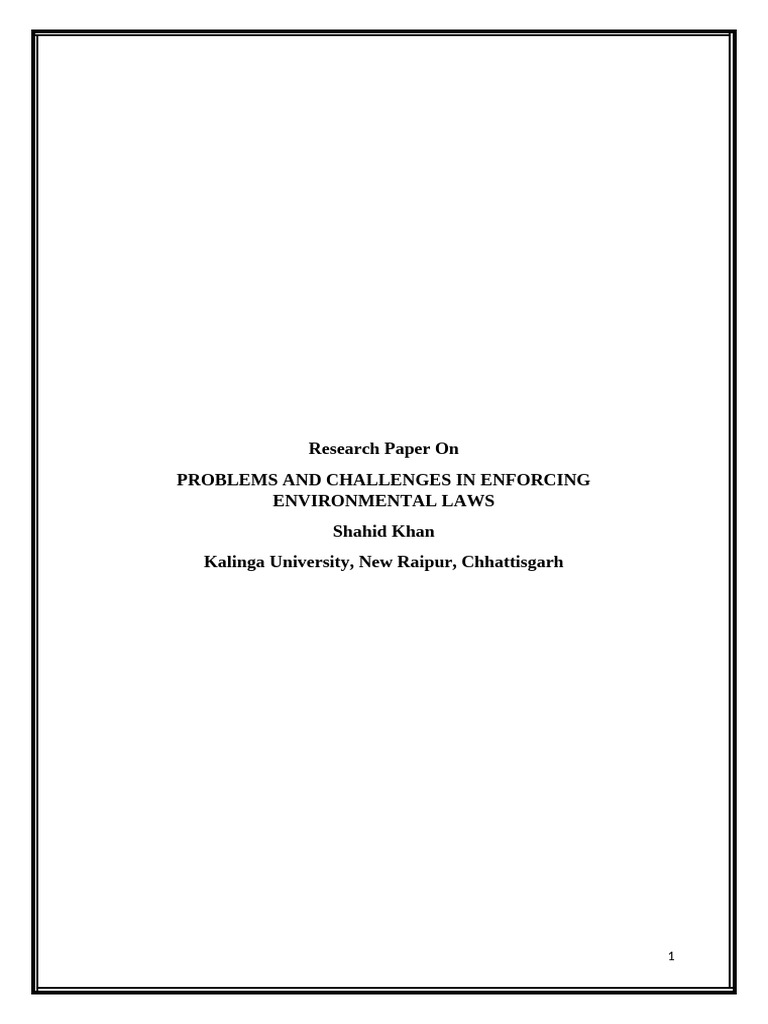Challenges in Enforcing Environmental Laws in India | PDF ...