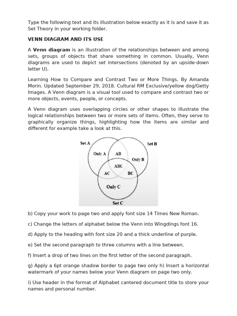 Type The Following Text and Its Illustration Below Exactly As It Is and ...