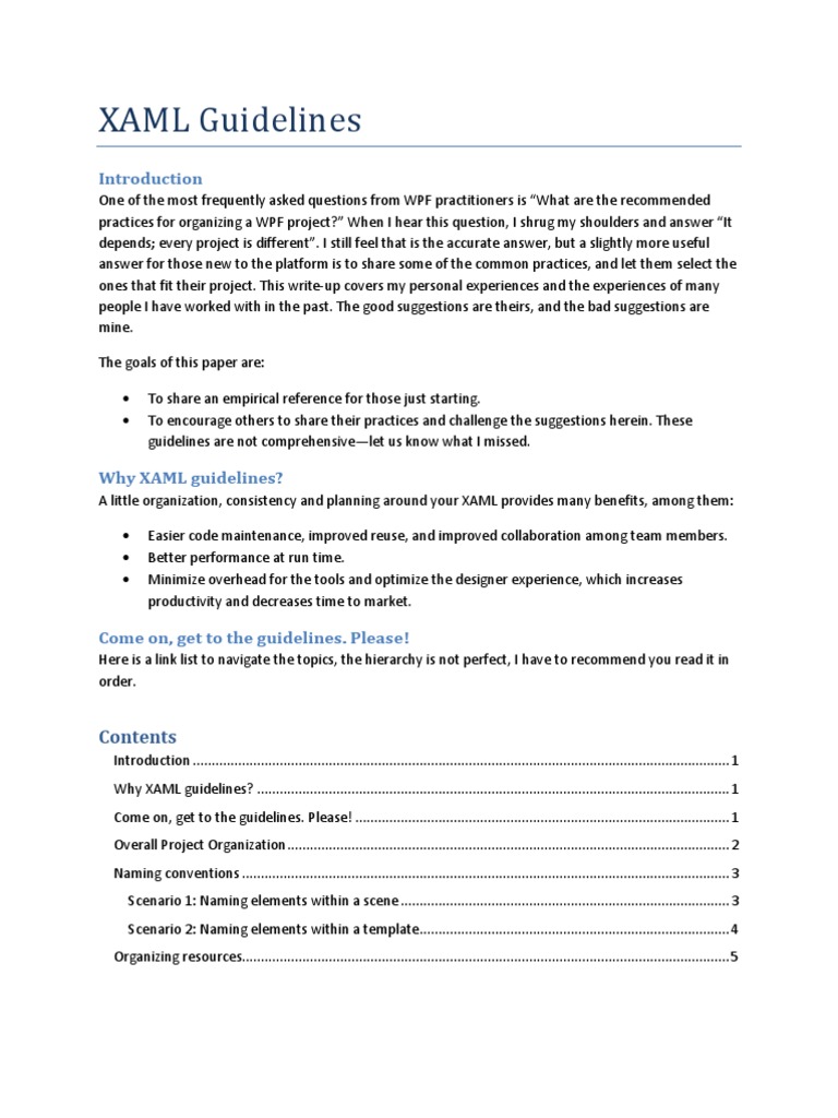 XAML Best Practices for WPF Projects | PDF | Extensible Application ...