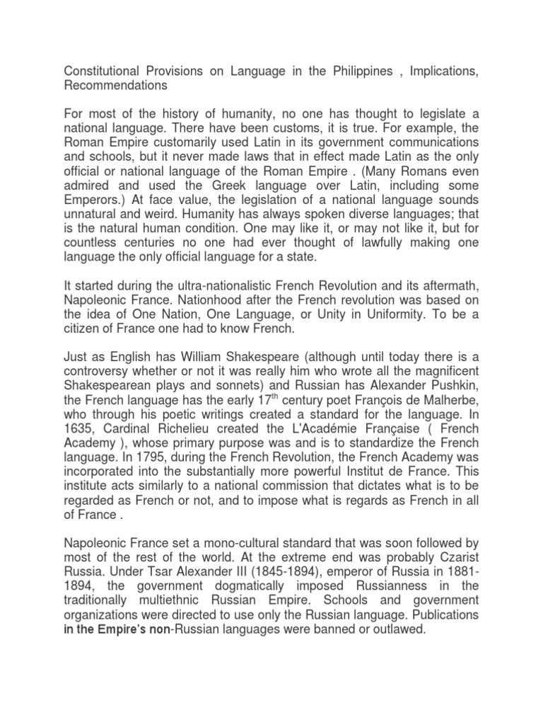 Language Policy in the Philippines: Impacts | PDF | Philippines ...