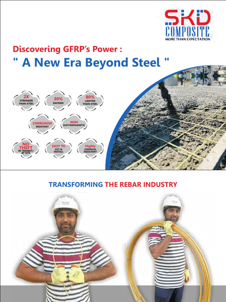GFRP Rebar: Revolutionizing Construction | PDF | Fiberglass | Corrosion