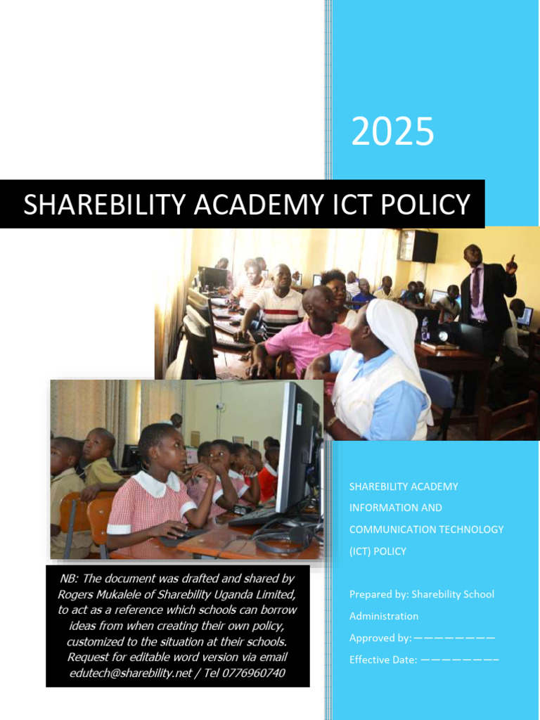 Sharebility Academy ICT Policy 2025 | PDF | Educational Technology ...