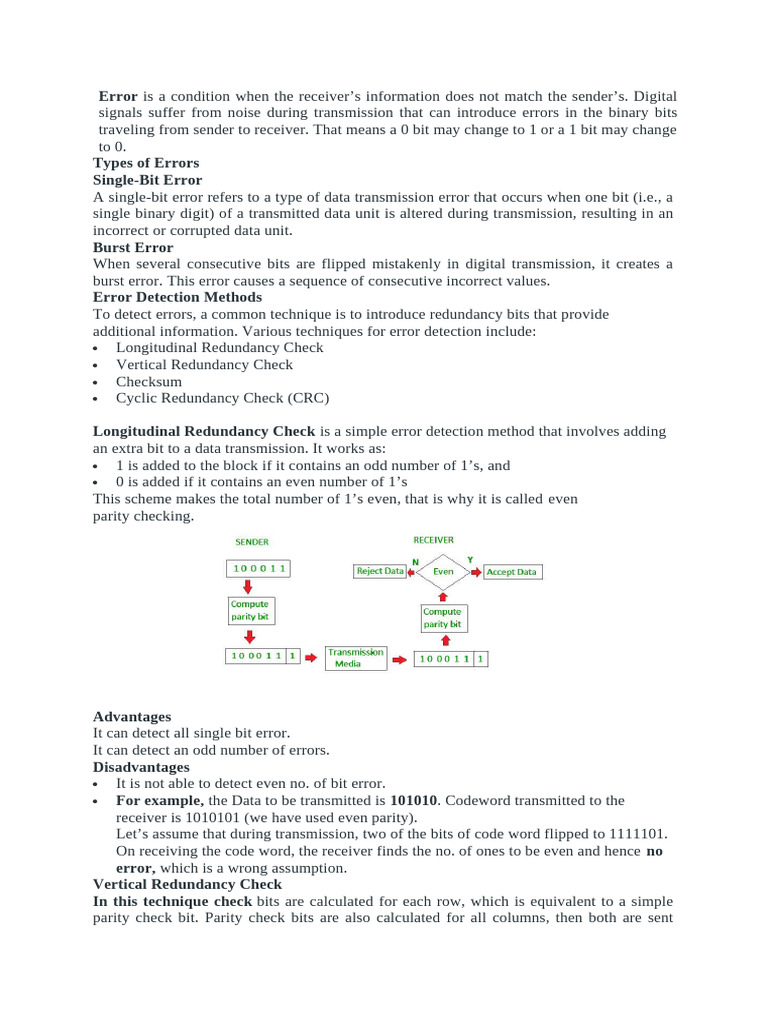 Error Detection & Correction | PDF | Error Detection And Correction ...