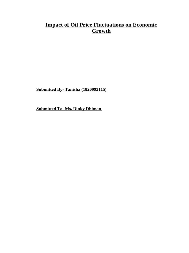 Impact of Oil Price Fluctuations On Economic Growth | PDF | Poverty ...