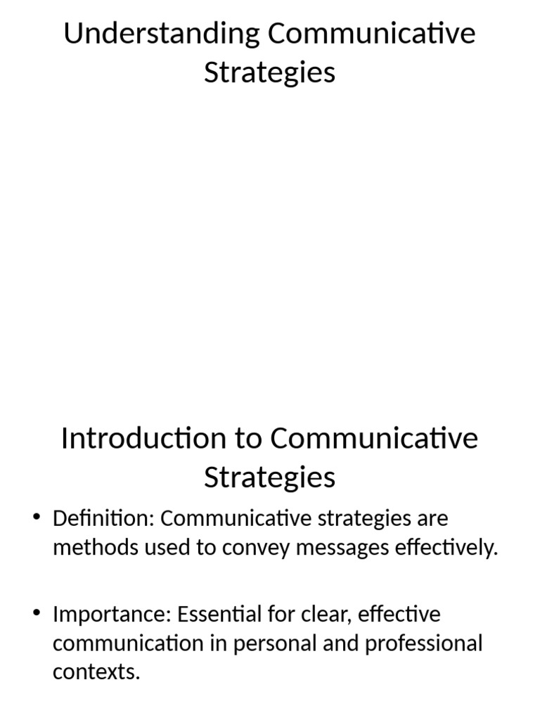 Communicative Strategies Presentation Corrected | PDF | Nonverbal ...