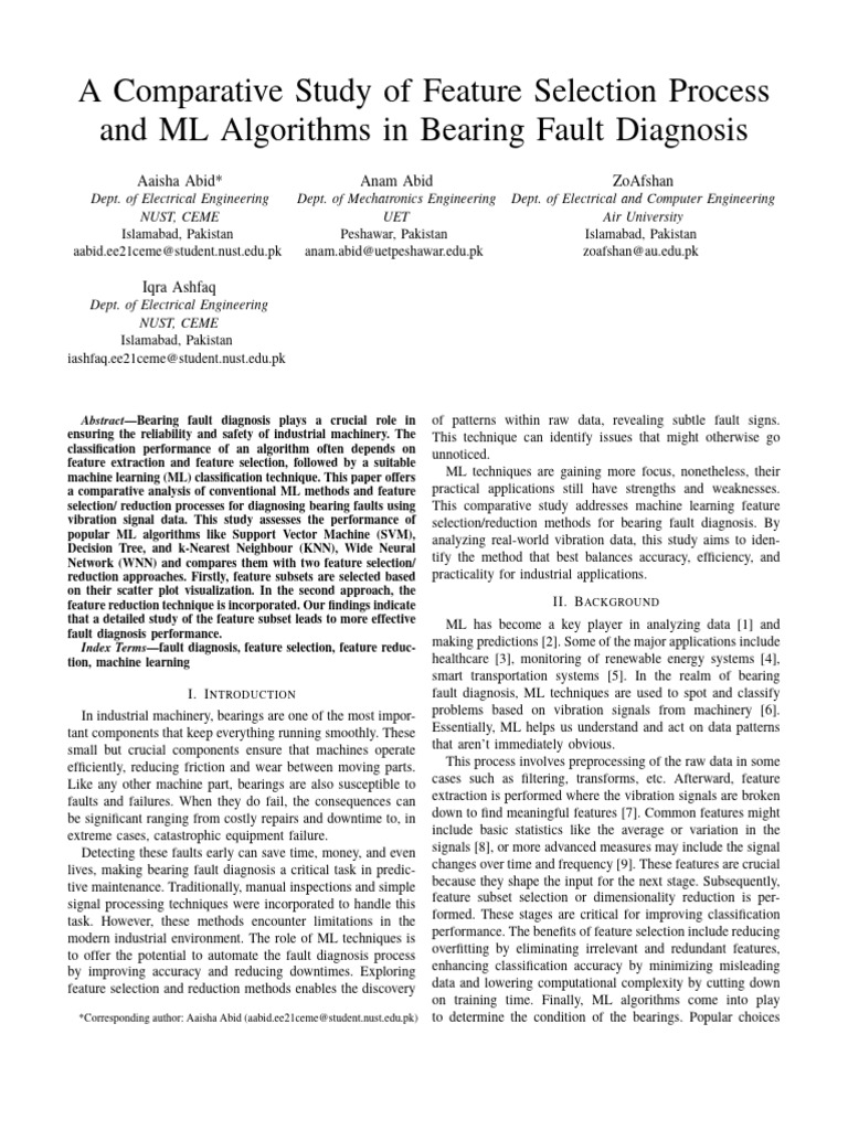 Bearing Fault Diagnosis With Standard Algorithms | PDF | Machine ...