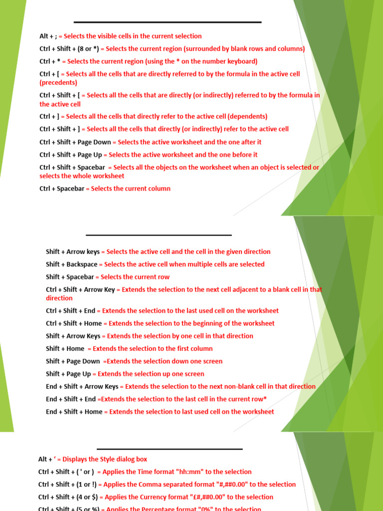Essential Excel Shortcut Keys Guide | PDF | Control Key | Microsoft Excel