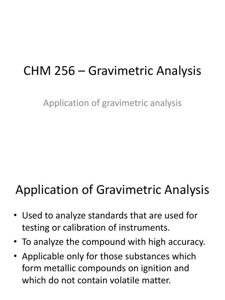gravimetric analysis ppt