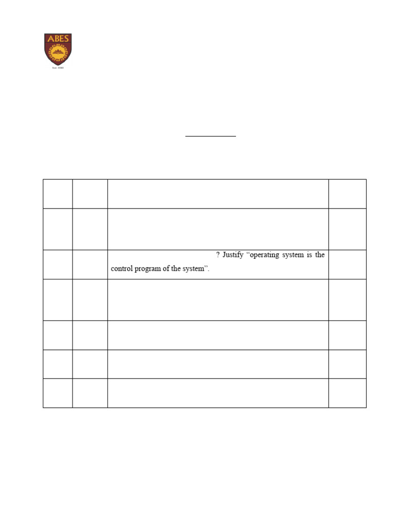 Operating System Assignment 2024-25 | PDF
