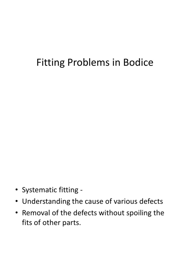 Bodice Fitting Issues Explained | PDF
