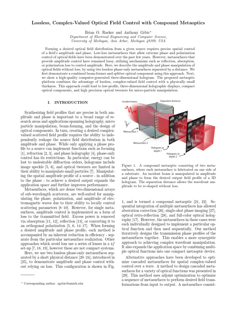 2011.07185v1 | PDF | Holography | Waves