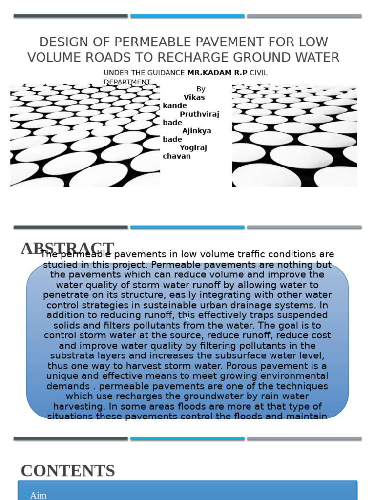 Design of Permeable Pavement For Low Volume Roads | PDF | Fresh Water ...