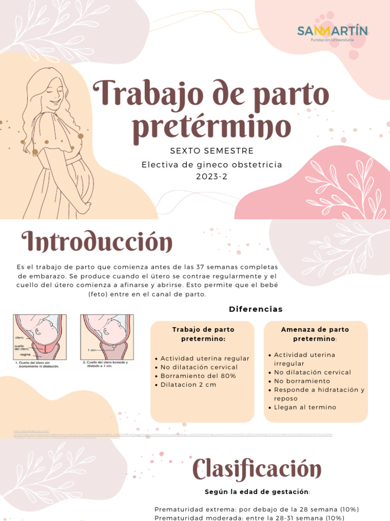 Trabajo de Parto Pretérmino PDF | PDF | El embarazo | Parto prematuro