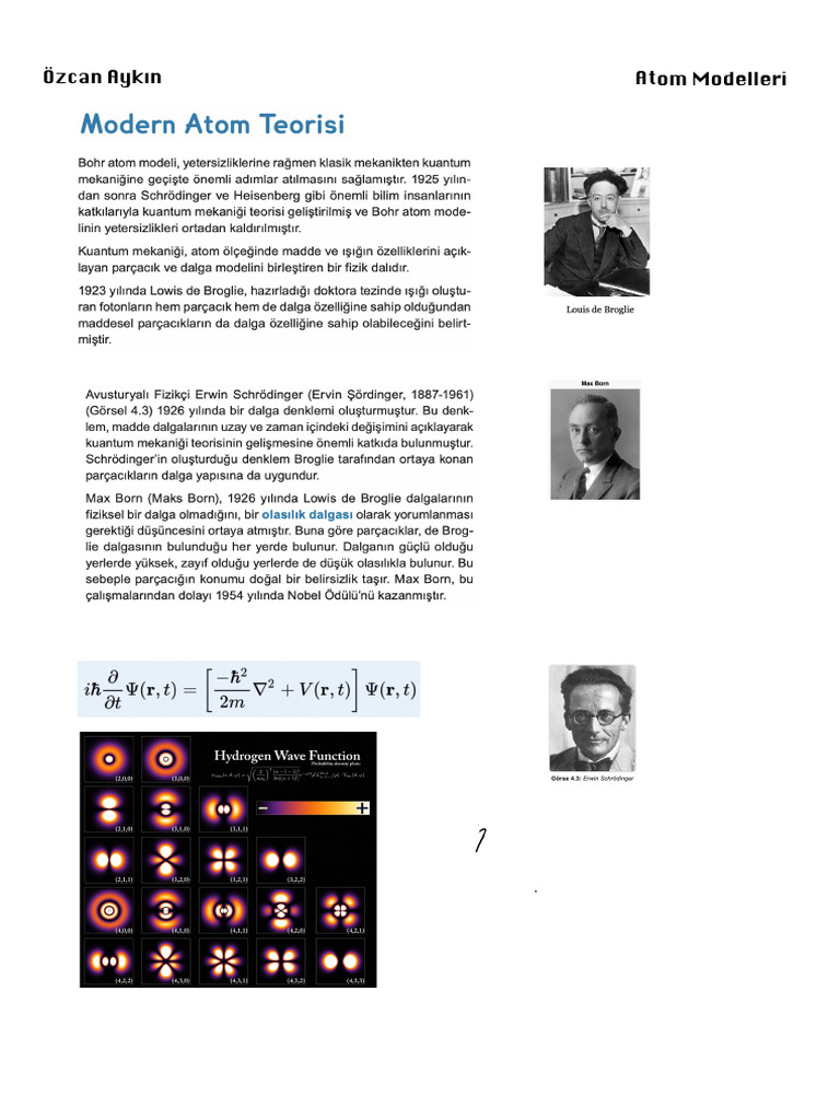 110-Atom Modelleri - 6 Modern Atom Teorisi | PDF