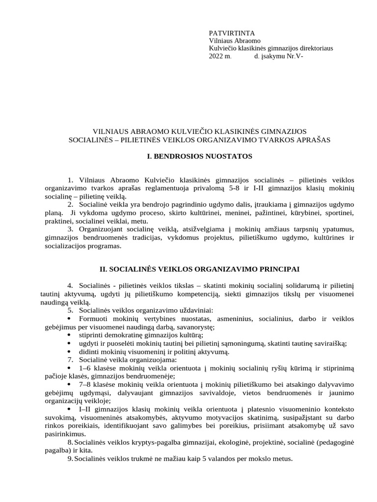 Socialine Pilietine Veikla | PDF