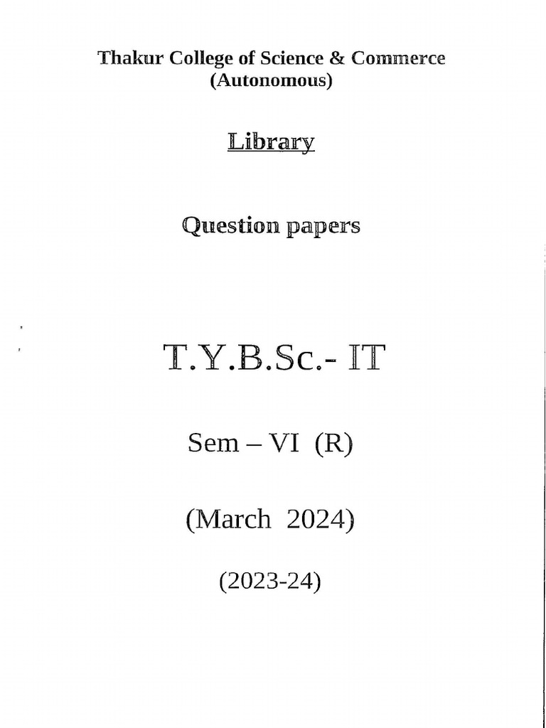 Tybsc It Sem Vi March 2024 - 0001 | PDF