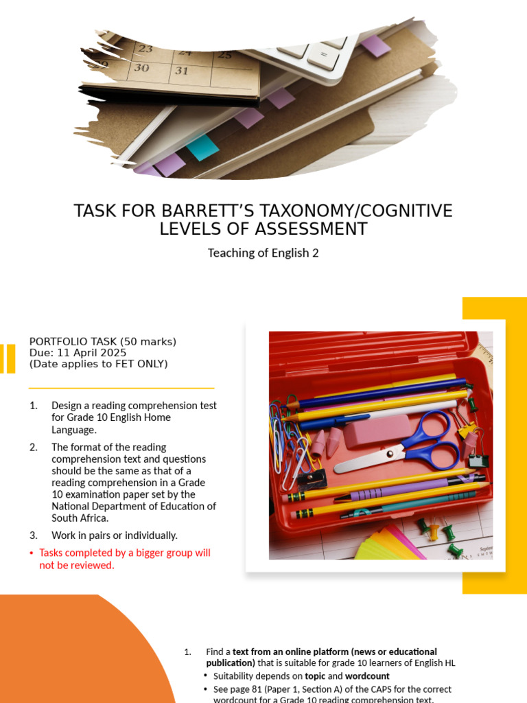 Barrett Task (1) | PDF | Reading Comprehension | Cognition