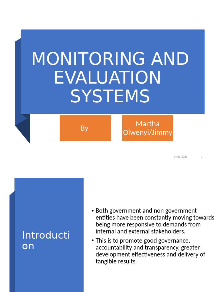 Establishing An M&E System | PDF | System | Evaluation