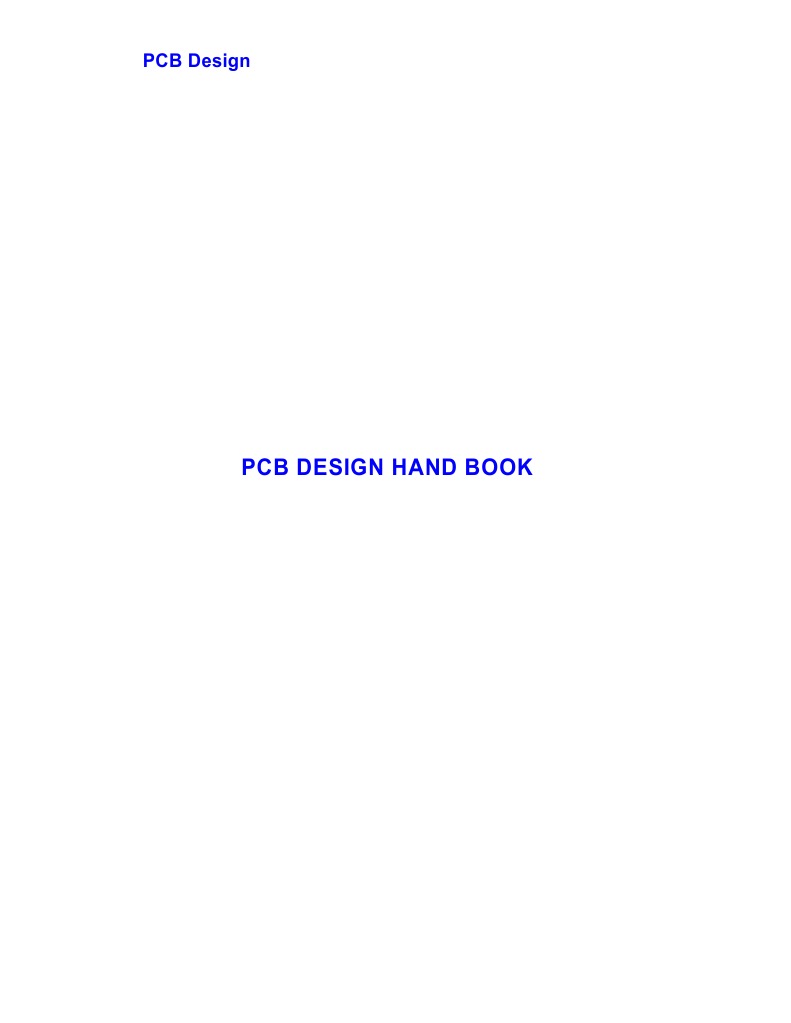 PCB Design Hand Book | Download Free PDF | Printed Circuit Board