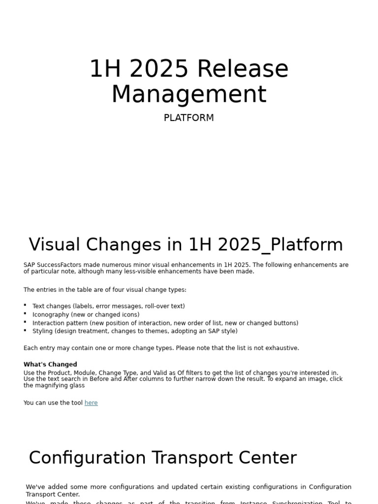 SuccessFactors 1H 2025 Release Highlights | PDF | Employment | Computing