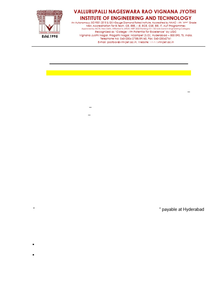 TGEAPCET-2024 Admission Checklist | PDF