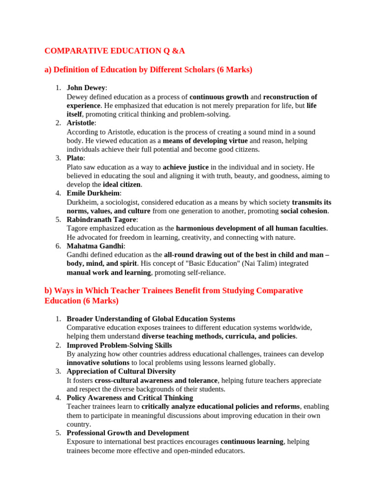 Comparative Education Insights and Benefits | PDF | Cost Of Living ...