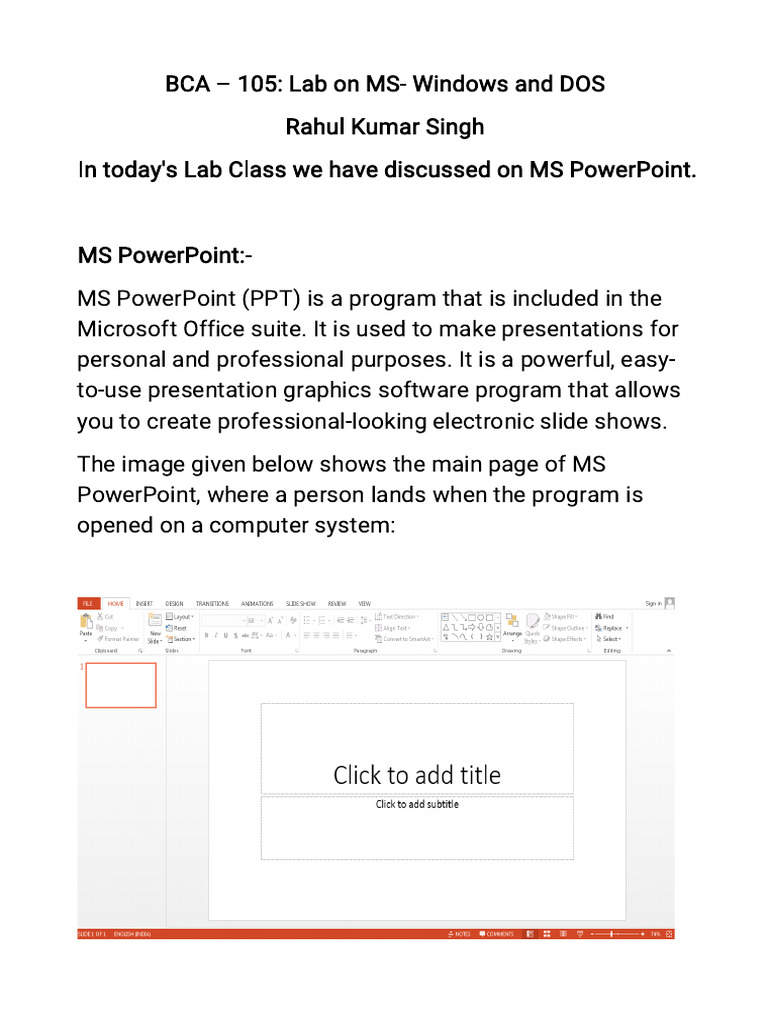 MS PowerPoint Lab Guide and Features | PDF | Microsoft Power Point ...