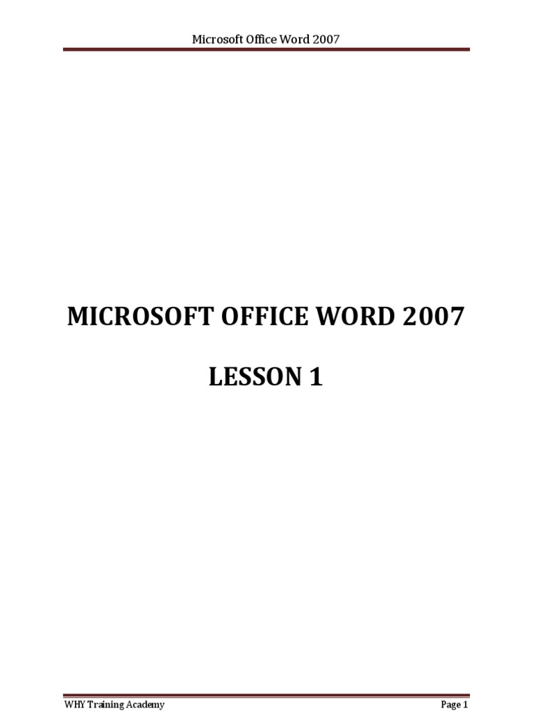 MS Word Lesson 1 - WTA | Download Free PDF | Microsoft Word | Microsoft ...