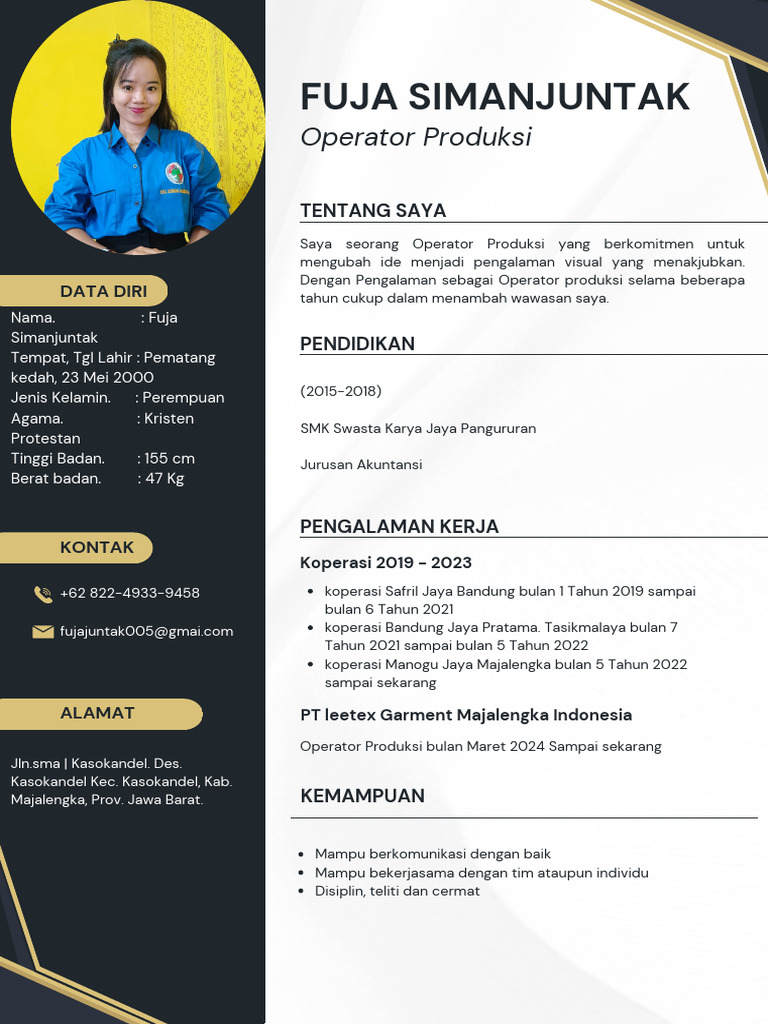 Hitam Dan Putih Modern CV Resume Riwayat Hidup - 20250131 - 135049