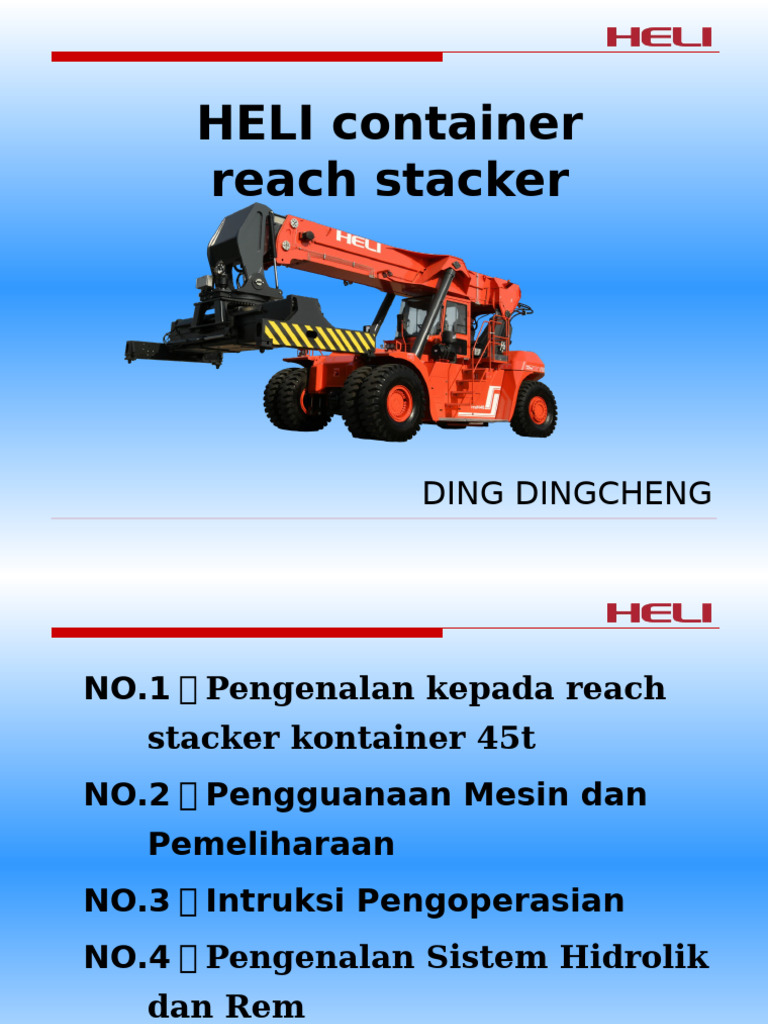 MTO.TO: Blokir dan Pemeliharaan Reach Stacker | PDF