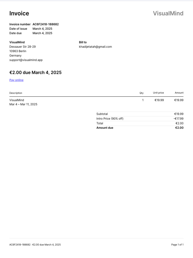 Invoice AC6F2418 188682 | PDF