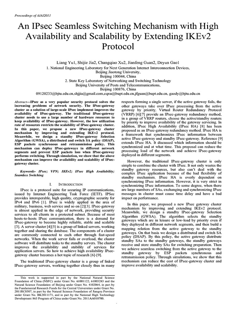 An IPsec Seamless Switching | PDF | Computer Network | I Pv6