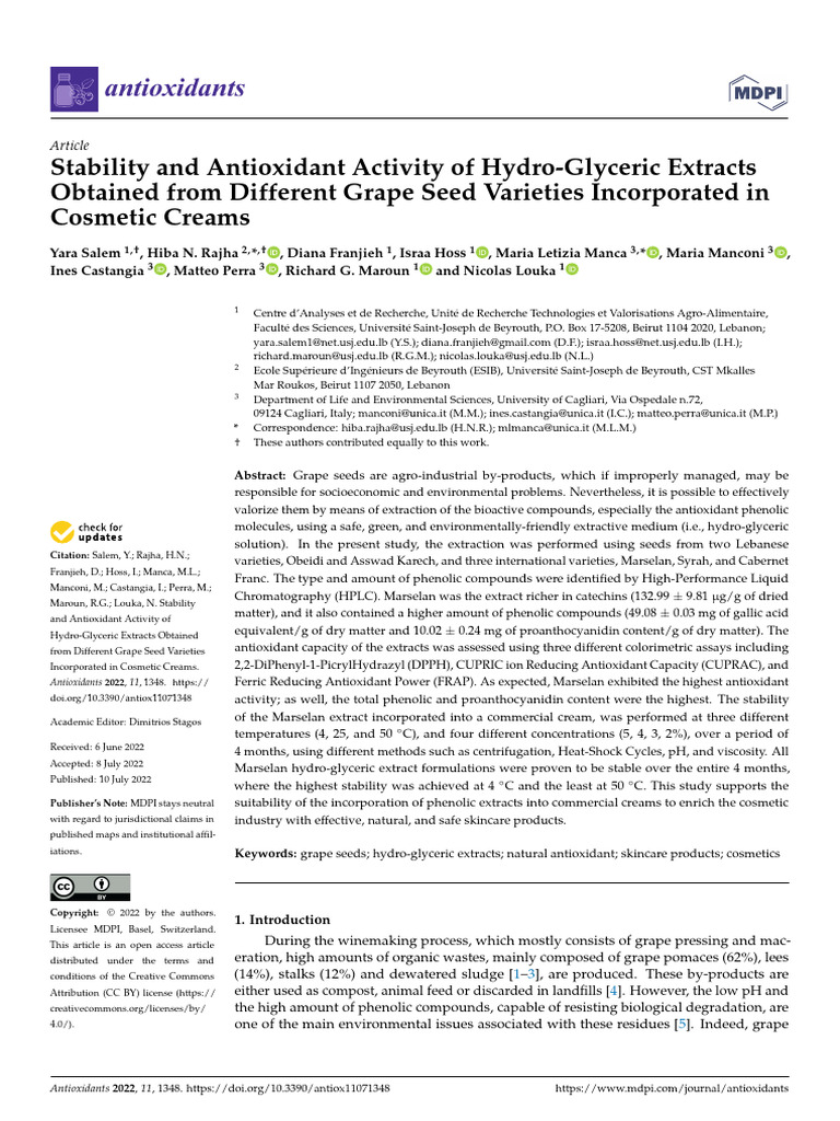 Antioxidants 11 01348 v2 | PDF | Polyphenol | Phenolic Content In Wine