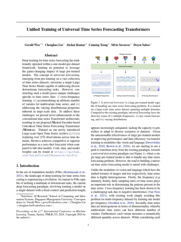 Unified Training of Universal Time Series Forecasting Transformers ...