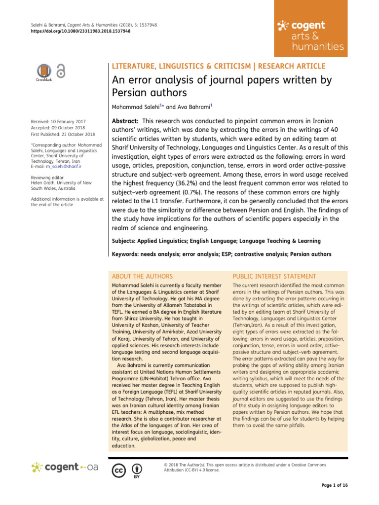 Salehi & Bahrami - An Error Analysis of Journal Papers Written by ...
