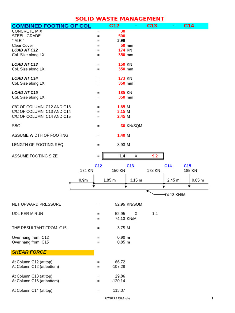 4CF - 3 Combine Footing | PDF | Building Engineering | Applied And ...