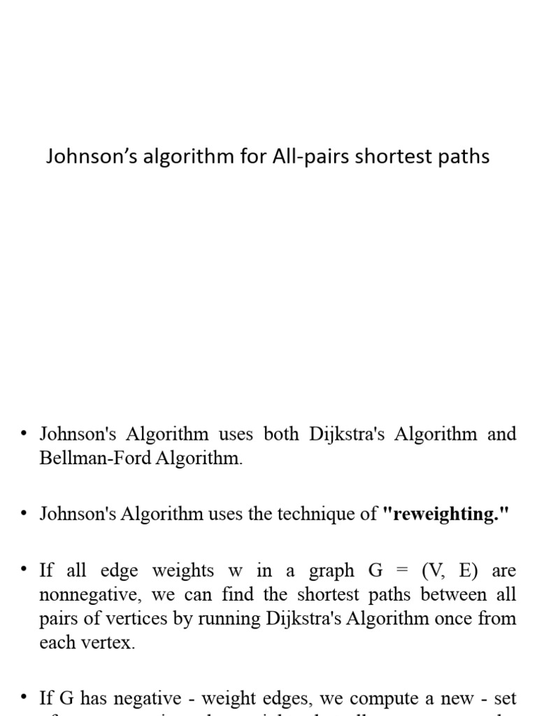 Johnson's Algorithm Overview | PDF | Computational Complexity Theory ...