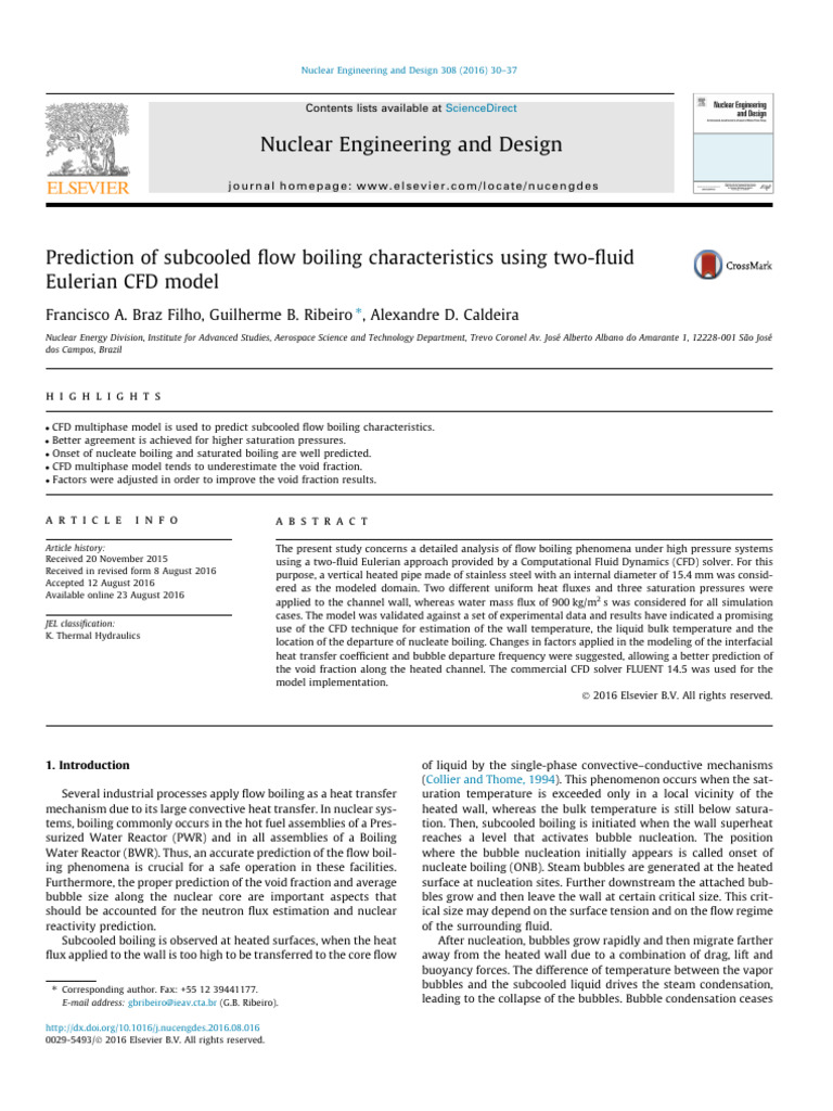 Subcooled Flow Boiling CFD Analysis | PDF | Heat Transfer | Boiling